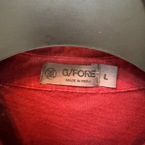 $155 Men's G/FORE Clubhouse Slub Cotton Slim Fit Golf Polo RED Large EXCELLENT - Picture 3 of 7